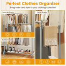 Double Rod Clothes Rack Heavy-Duty Metal Garment Rack