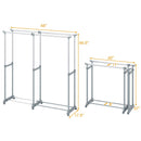 Double Rod Clothes Rack Heavy-Duty Metal Garment Rack