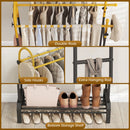 Double Rods Garment Rack for Hanging Clothes-Gold