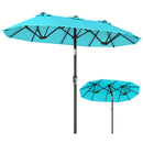 Double-Sided Patio Umbrella with Push Button Tilt Crank Handle