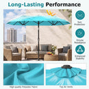 Double-Sided Patio Umbrella with Push Button Tilt Crank Handle