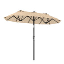 Double-Sided Patio Umbrella with Push Button Tilt Crank Handle
