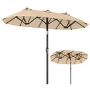 Double-Sided Patio Umbrella with Push Button Tilt Crank Handle