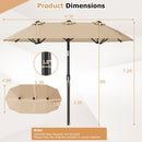 Double-Sided Patio Umbrella with Push Button Tilt Crank Handle