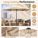 Double-Sided Patio Umbrella with Push Button Tilt Crank Handle