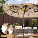 Double-Sided Patio Umbrella with Push Button Tilt Crank Handle