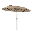Double-Sided Patio Umbrella with Push Button Tilt Crank Handle