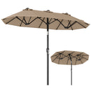 Double-Sided Patio Umbrella with Push Button Tilt Crank Handle