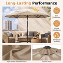 Double-Sided Patio Umbrella with Push Button Tilt Crank Handle