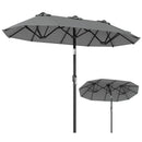 Double-Sided Patio Umbrella with Push Button Tilt Crank Handle