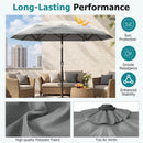 Double-Sided Patio Umbrella with Push Button Tilt Crank Handle