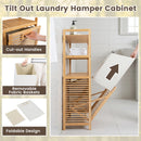 Double Tilt-Out Laundry Hamper with 3 Shelves & Baskets