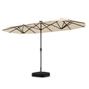 13FT Double-sided Patio Umbrella with Solar Lights for Garden Pool Backyard