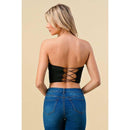 Doubled Layered Back Lace Up Tube Top | Casual Style Sleeveless Cropped Top [Available in Sizes SM-L]