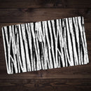 White Grunge Lines On Black Playmat