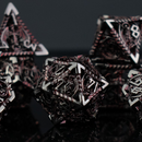 Dragonguard Hollow Metal Dice Set - Crimson and Shadow