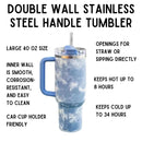 Dreamy Clouds 40 oz Stainless Steel Insulated Handle Tumbler | XL Size with Straw