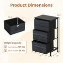 3-Drawer Fabric Dresser with Metal Frame for Bedroom Storage