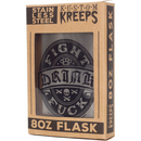 Drink Fight Fuck Stainless Steel Hip Flask | Sourpuss Brand Rockabilly Barware | Punk Gift