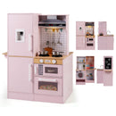 Dual-Sided Kids Play Kitchen with Water Dispenser and Range Hood for 3+ Years Old