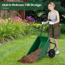 Dual-Wheel Wheelbarrow Garden Utility Cart with Pneumatic Tires