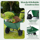 Dual-Wheel Wheelbarrow Garden Utility Cart with Pneumatic Tires