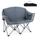 Duo Camping Chair Portable Oversized Loveseat with Armrests and Cup Holders-Green