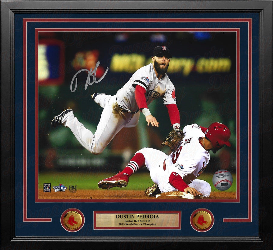 Dustin Pedroia 2013 World Series Action Boston Red Sox Autographed 11
