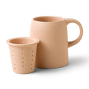 Dusty Tan Blush Ceramic Tea Infuser Mug  | 2-in-1 Tea Steeper Cup | 11 oz