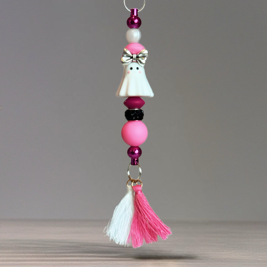 Pink Ghost Bar Charm - Tumbler Handle Charm