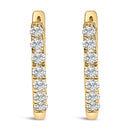 10K Rose Gold 1/4 Cttw Diamond Double Sided Huggie Hoop Earrings