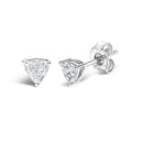 14K White Gold 1/2 Cttw Lab Grown Trillion Cut Solitaire Diamond Stud Earrings