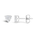14K White Gold 1/2 Cttw Lab Grown Trillion Cut Solitaire Diamond Stud Earrings