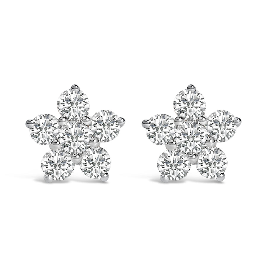 10K White Gold 1/2 Cttw Lab Grown Diamond Star Stud Earrings