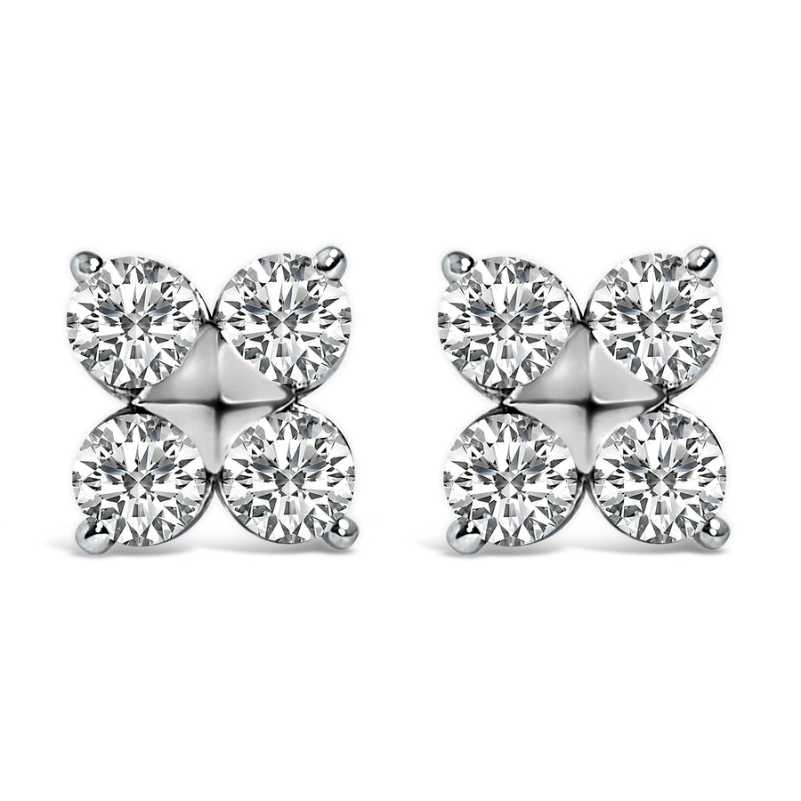 10K White Gold 1/2 Cttw Lab Grown Diamond Snowflake Stud Earrings