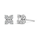 10K White Gold 1/2 Cttw Lab Grown Diamond Snowflake Stud Earrings