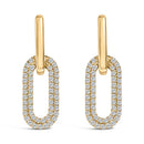 10K White Gold 1/2 Cttw Lab Grown Diamond Dangling Paperclip Drop Earrings
