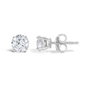 14K White Gold 1/2 Cttw Round Lab Grown Diamond Solitaire Stud Earrings with Push Backs