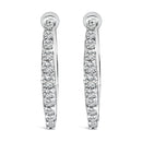 10K White Gold 1/4 Cttw Lab Grown Diamond Heart Shaped Huggy Hoop Earrings