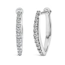 10K White Gold 1/4 Cttw Lab Grown Diamond Heart Shaped Huggy Hoop Earrings