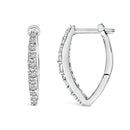 10K White Gold 1/4 Cttw Lab Grown Diamond Heart Shaped Huggy Hoop Earrings