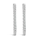 14K White Gold 1.0 Cttw Oval Lab Grown Diamond Hoop Earrings