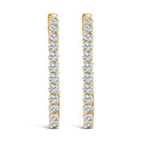 14K White Gold 1.0 Cttw Oval Lab Grown Diamond Hoop Earrings
