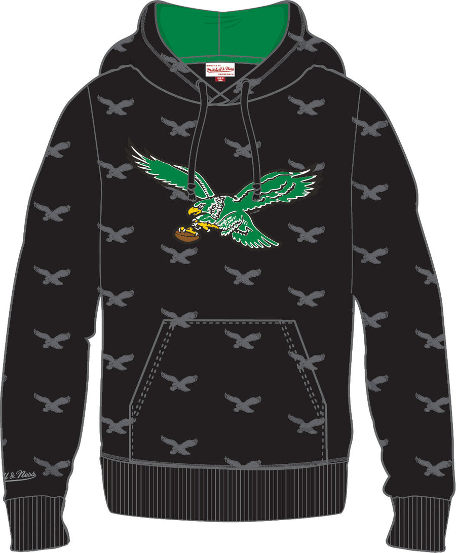 Philadelphia Eagles Mitchell & Ness All Over Print Fleece Hoodie