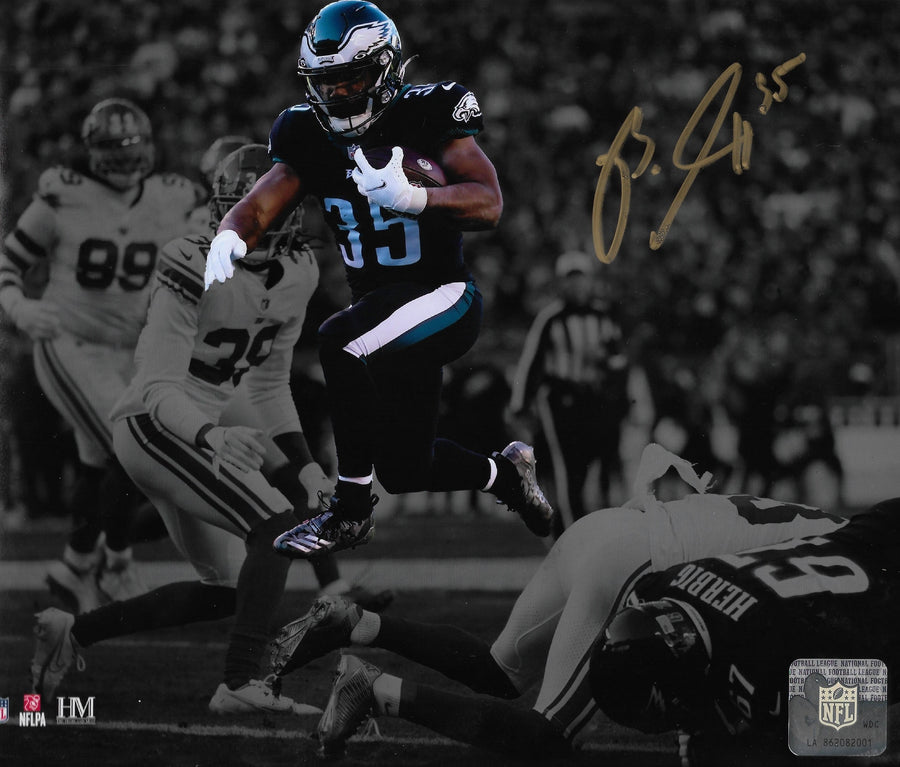 Boston Scott in Action Philadelphia Eagles Autographed 16
