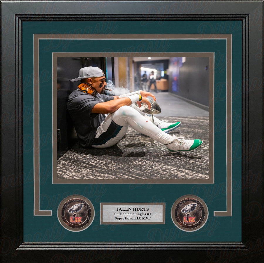 Jalen Hurts Cigar & Trophy Philadelphia Eagles Super Bowl Champions 8