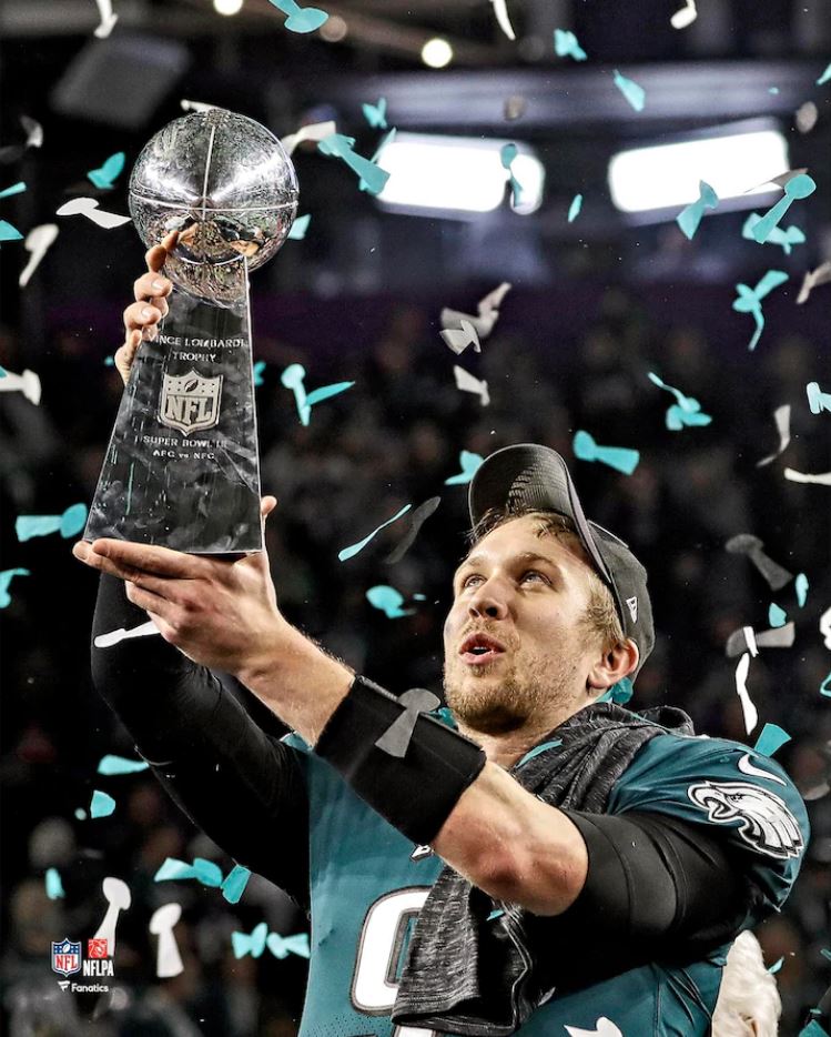 Nick Foles Lombardi Trophy Philadelphia Eagles Super Bowl LII Champions NFL Football 8