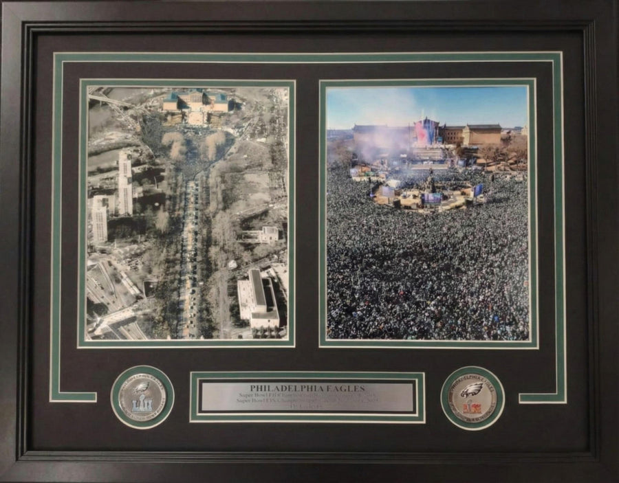 Philadelphia Eagles Super Bowl LII & LIX Parade Framed 8