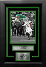Saquon Barkley Reverse Hurdle Philadelphia Eagles 8x10 Framed Football Photo with Engraved Autograph
