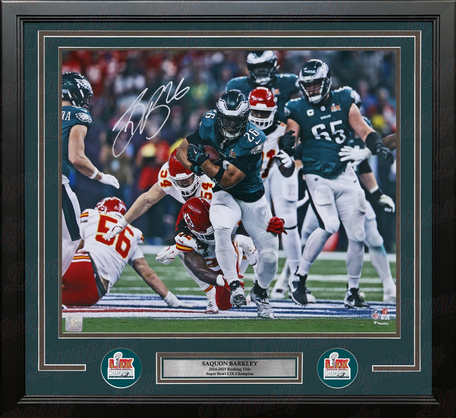 Saquon Barkley Super Bowl LIX Action Philadelphia Eagles Autographed 11